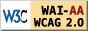 Logotipo de W3C, WAI-AA WCAG 2.0